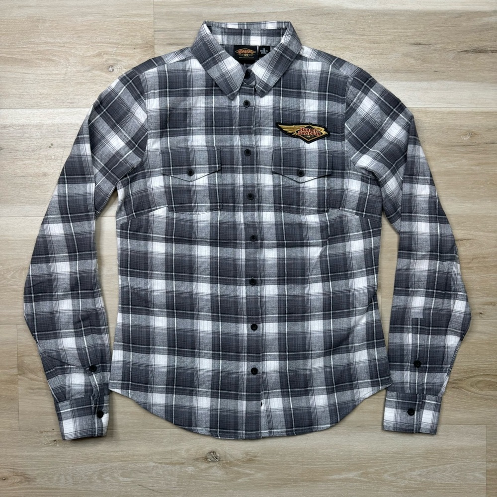 Harley-Davidson 120th Anniversary Retro Flannel Button Up Top - Women’s X-Small